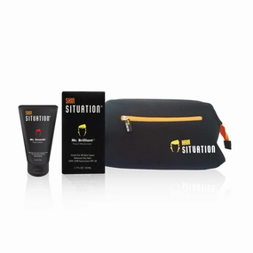 Mr. Smooth Hand Lotion for Dry Skin Relief, Mr. Brilliant Face Moisturizer and Toiletry Bag