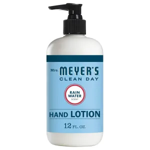 Mrs. Meyer's Hand Lotion for Dry Hands, Non-Greasy Moisturizer Made with Essential Oils, Rain Water, 12 oz Bottles, Pack of 6