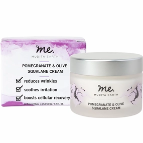 Mudita Earth Squalane Anti Aging Skin Cream, Rich Moisturizer for Aging & Dry Skin, Hyaluronic Acid, Squalane for Dark Spots & Hyperpigmentation made with Pomegranate & Olive