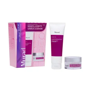 Murad Smooth   Hydrate - 2-Piece Full-Sized Set ($122 Value) - Exfoliatng Acids to Polish Dull Skin and Deliver Critical Hydration - AHA/BHA Cleanser 5.0Fl Oz, Hydro-Dynamic Moisture 1.7Fl Oz