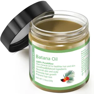 Mysense Raw Batana Oil for Hair Growth, 100% Natural Pure and Unrefined Dr. Sebi Oil, Scalp Care for Women & Men, Prevent Hair Loss, Promote Thickness, 220 g