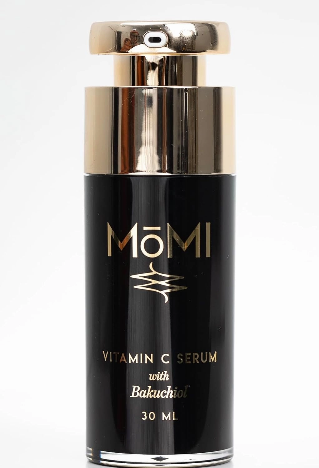 MōMI Vitamin C Serum with Bakuchiol. Brightening, firming, helps with hyperpigmentation. Contains 20% THD Ascorbate, HA, Ferulic Acid, Vitamin E and Bakuchiol,