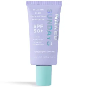 Naked Sundays SPF 50  Mineral Glow Sunscreen – 4-in-1 Daily Moisturizer, Primer & Broad Spectrum Face Sunscreen with Zinc Oxide & Vegan Collagen, Sheer Tint, 50ml