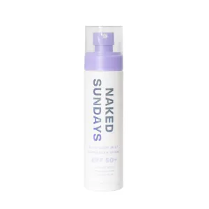Naked Sundays UVA/UVB Broad Spectrum SPF 50  Glow Body Mist Top Up Sunscreen Spray, 150 ml