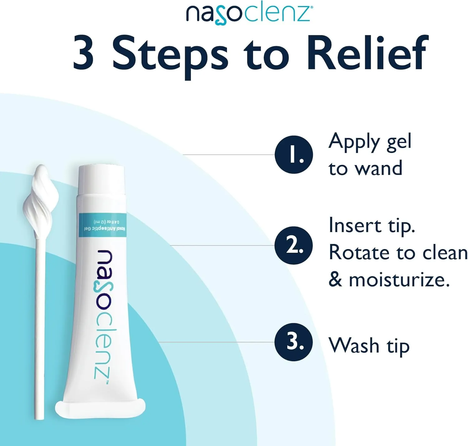 Nasal Cleansing Kit – Gentle, Washable Wand & Antiseptic Gel, Nose Cleaner Reduces Germs & Nasal Moisturizer for Fast Dry Nose & Allergy Relief (Unscented 4 Count, up to 50 uses)