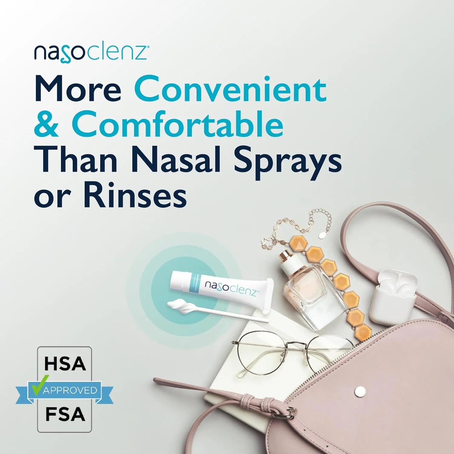 Nasal Cleansing Kit – Gentle, Washable Wand & Antiseptic Gel, Nose Cleaner Reduces Germs & Nasal Moisturizer for Fast Dry Nose & Allergy Relief (Unscented 4 Count, up to 50 uses)