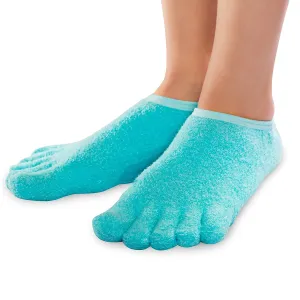 NatraCure 5-Toe Gel Lined Foot Moisturizing Socks – Aloe & Shea Infused Fuzzy Hydrating Socks for Women & Men - Soft Feet Moisturizer Spa & Pedicure Socks for Dry Cracked Heels, Calluses - Large
