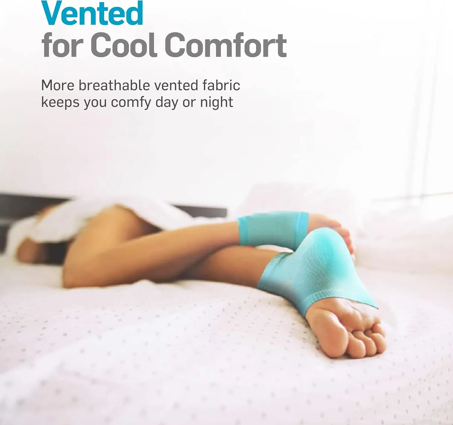 NatraCure Vented Moisturizing Gel Heel Sleeves - (2 Pairs of Skin softening footcare treatment socks for Cracked heels, Dry feet, Foot calluses, Rough heel socks - (608-M RET2PK) - Size: Regular