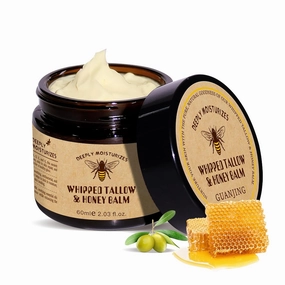 Natural Beef Tallow & Honey Balm Cream – Ultra-Nourishing Moisturizer with Grass-Fed Tallow, Hydrates & Nourishes Face, Body & Hands