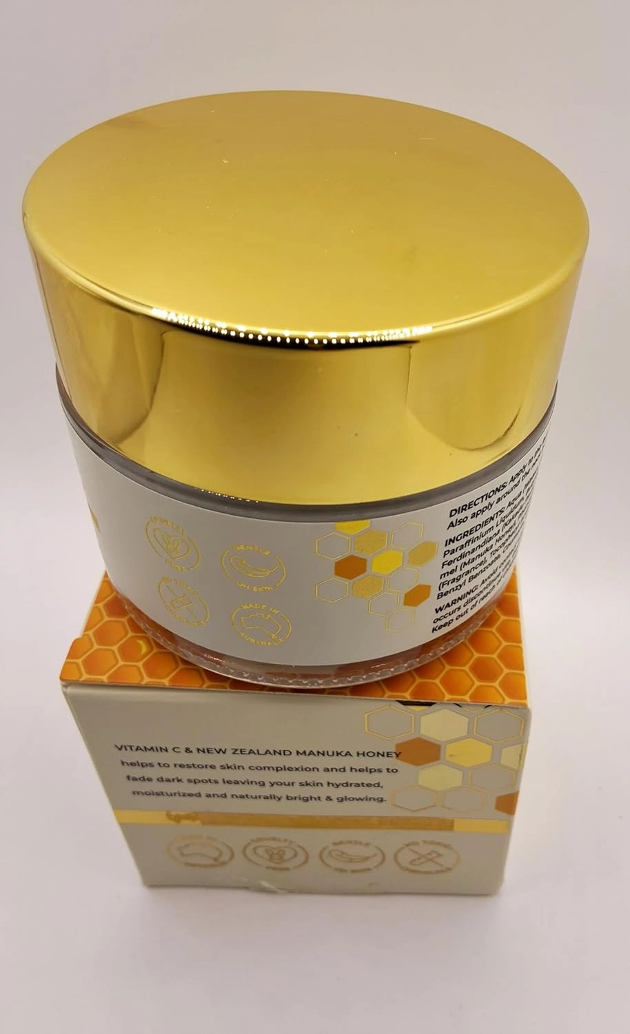 Natural Infusion Vitamin C with Manuka Honey Brightening & Moisturizing Face Cream – 3.52 fl. oz. | Hydrating Daily Face Cream for Radiant, Glowing Skin | Paraben-Free & Gentle for All Skin Types