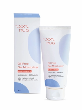 Naturallok Oil-Free Gel Moisturizer | Moisturizer for Oily Skin with 5% Niacinamide, Ceramides, Vitamin B5 and Vitamin E | Controls Acne & Strengthens Skin Barrier | Suitable for Oily & Combination Skin Types | 50g