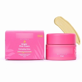 Naturals Deep Bright Pink Face Cream | Tinted Moisturizer | Long-Lasting Hydration | Light makeup look | Vegan | Niacinamide & Mulberry Extracts | Glowy, Glass Skin | 50 gm (Deep shade)
