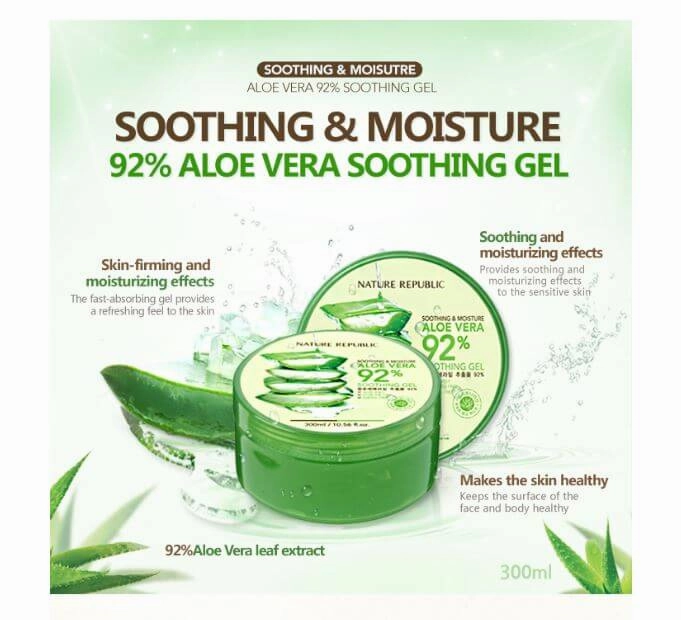 NATURE REPUBLIC - Soothing & Moisture Aloe Vera 92% Soothing Gel 300 ml