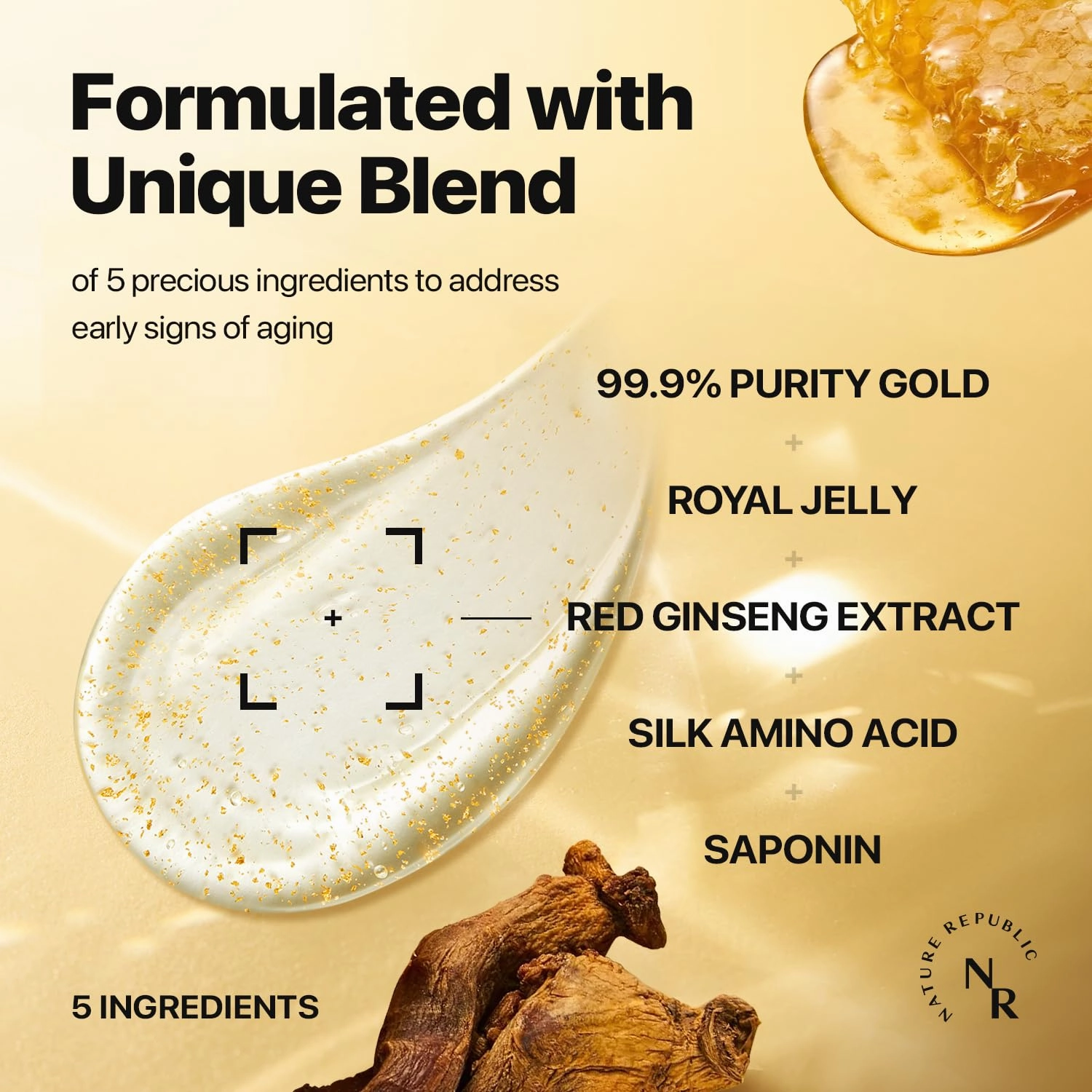 Nature Republic Ginseng Gold Silk Watery Cream 2.11 Oz(60g)-6 Years Korean Ginseng, 99.9% Pure Gold Premium Skin Care, Anti-Aging Moisturizer for Skin, Wrinkle Care with Ginseng Saponins (60g)