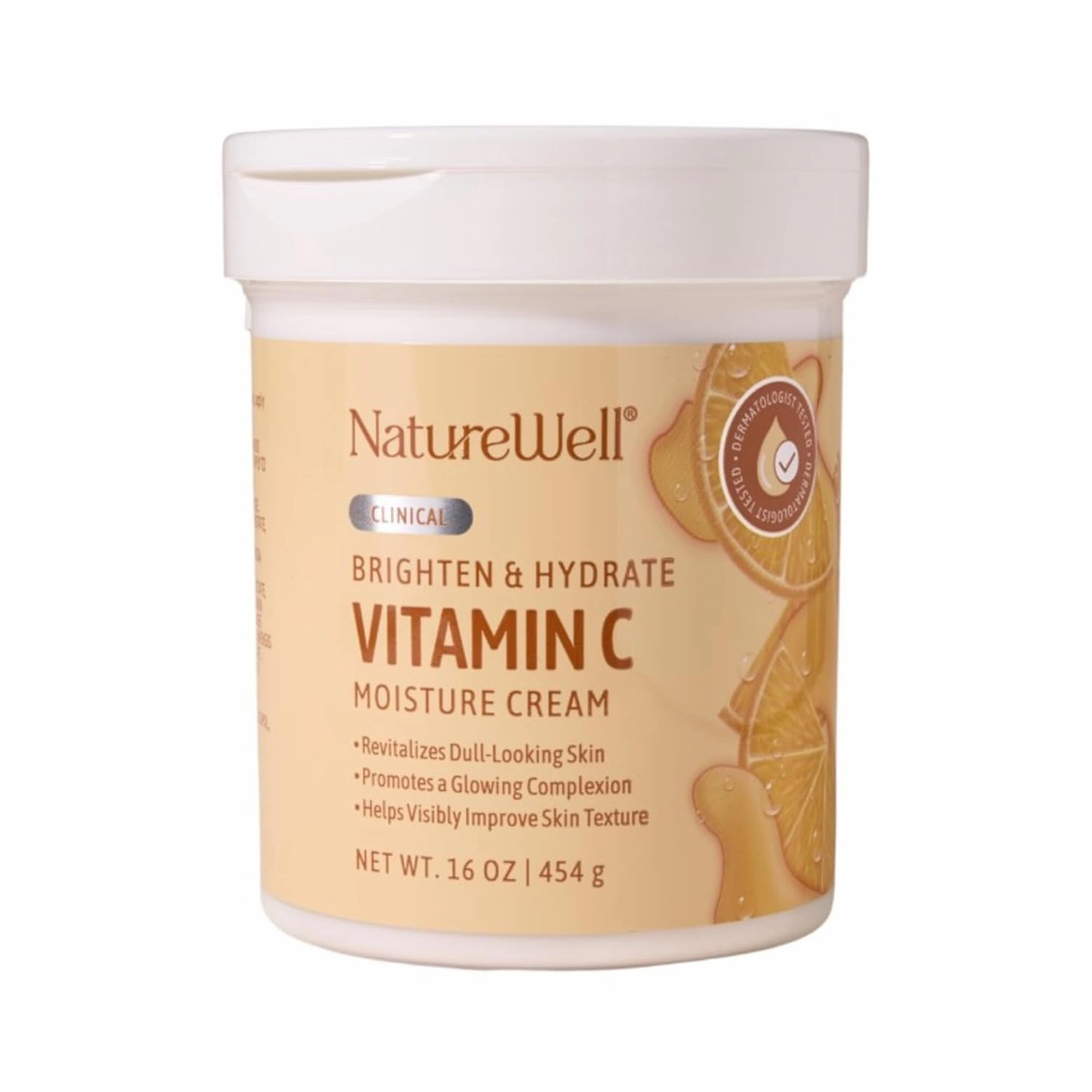 NATURE WELL Clinical Brighten & Hydrate Vitamin C Moisture Cream Skincare 2.0 for Face & Body Revitalizes Dull-Looking Skin, Promotes A Glowing Complexion, Helps Visibly Improve Skin Texture, 16oz