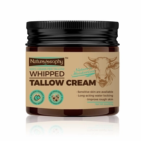 Naturolosophy Whipped Tallow Cream, 100% Grass-Fed, Natural Moisturizer for Sensitive Skin Beef Tallow for Skin