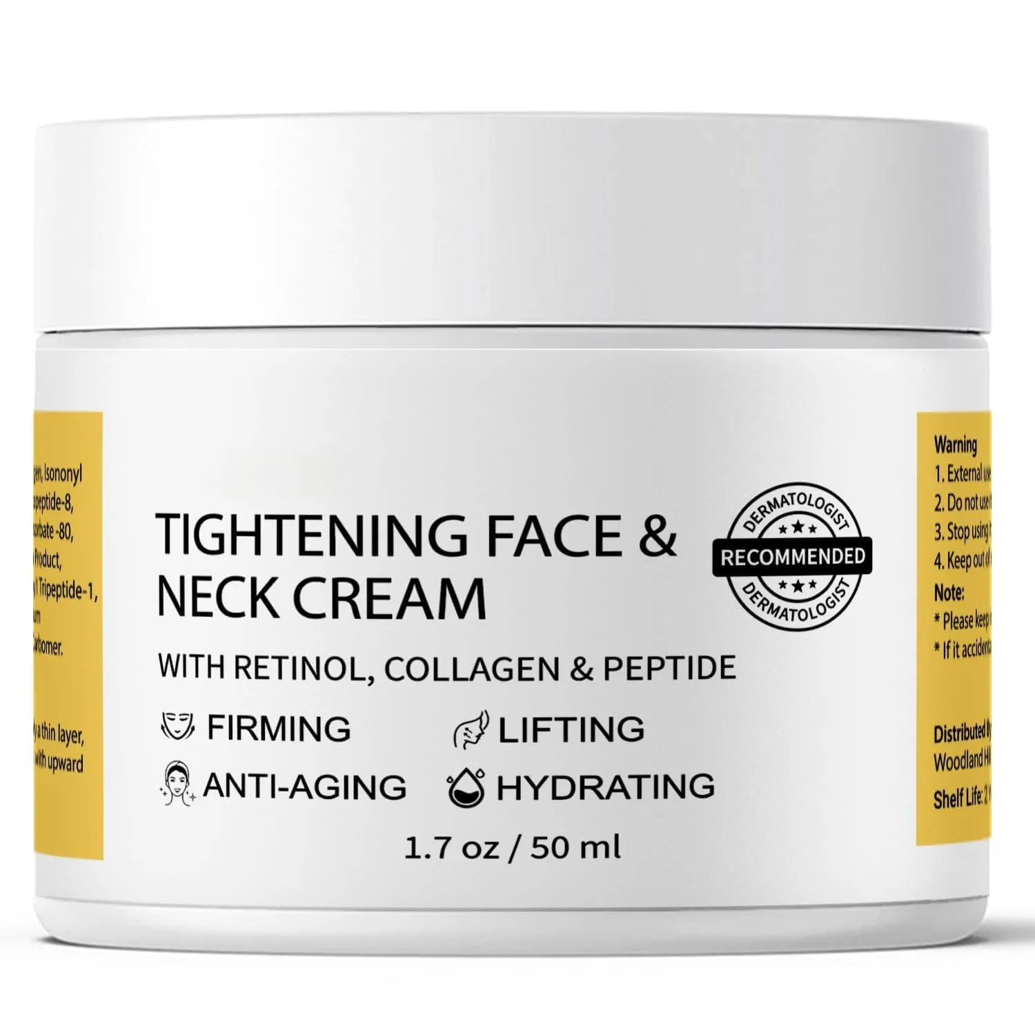 Neck Firming & Tightening Cream: Face Cream for Fine lines, Wrinkles, Droopy, and Crepey Skin Texture - Anti Aging Moisturizer for Face, Décolletage & Neck- 50ml