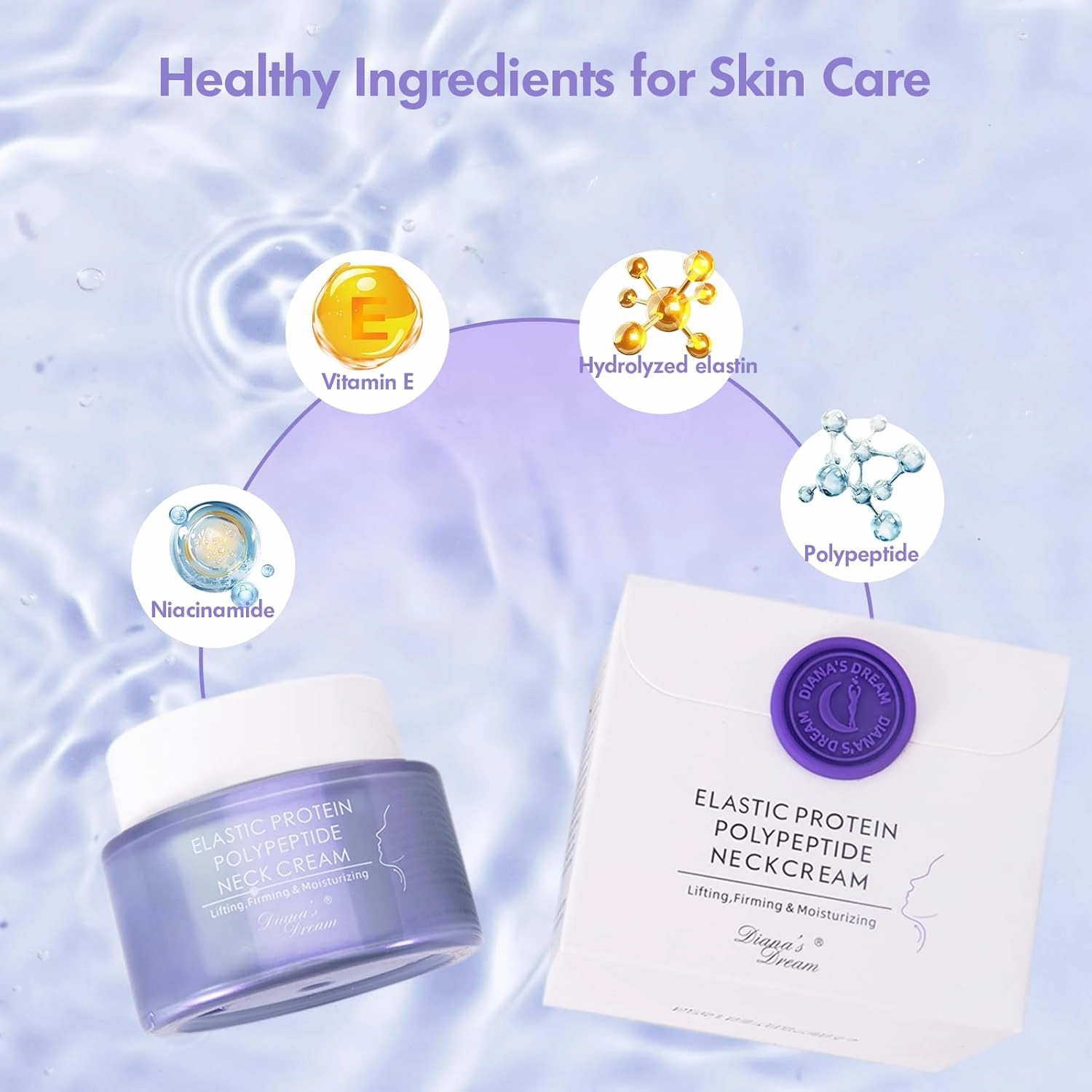 Neck Firming Cream, Tighten & Lift Neck Cream, Anti-Wrinkle Cream with Repair Complex, Anti-Aging Moisturizer for Fine Line, Sagging Skin Neck Line, Suitable for All Skin Types, 1.7OZ (1.7oz)
