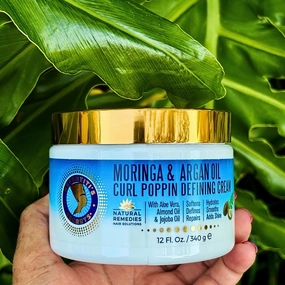 Nefertiti's Secrets Moringa Oil Curl Defining Cream, Sulfate & Silicone-Free, Styling Solution For Beautifully Textured Hair, Frizz Control, Long Lasting Defination, Hair Moisturizer - 12 Oz / 356 ml