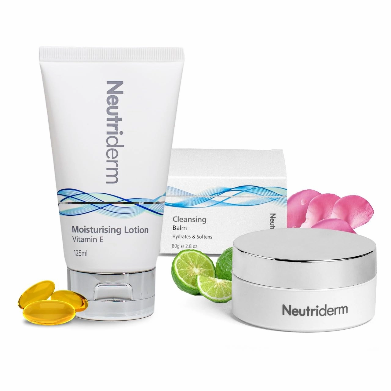 NEUTRIDERM Moisturizing Lotion & Ceramide Cleansing Balm Set - Vitamin E Face Moisturizer   Makeup Remover for Gentle Cleansing, Hydration & Refreshed Skin