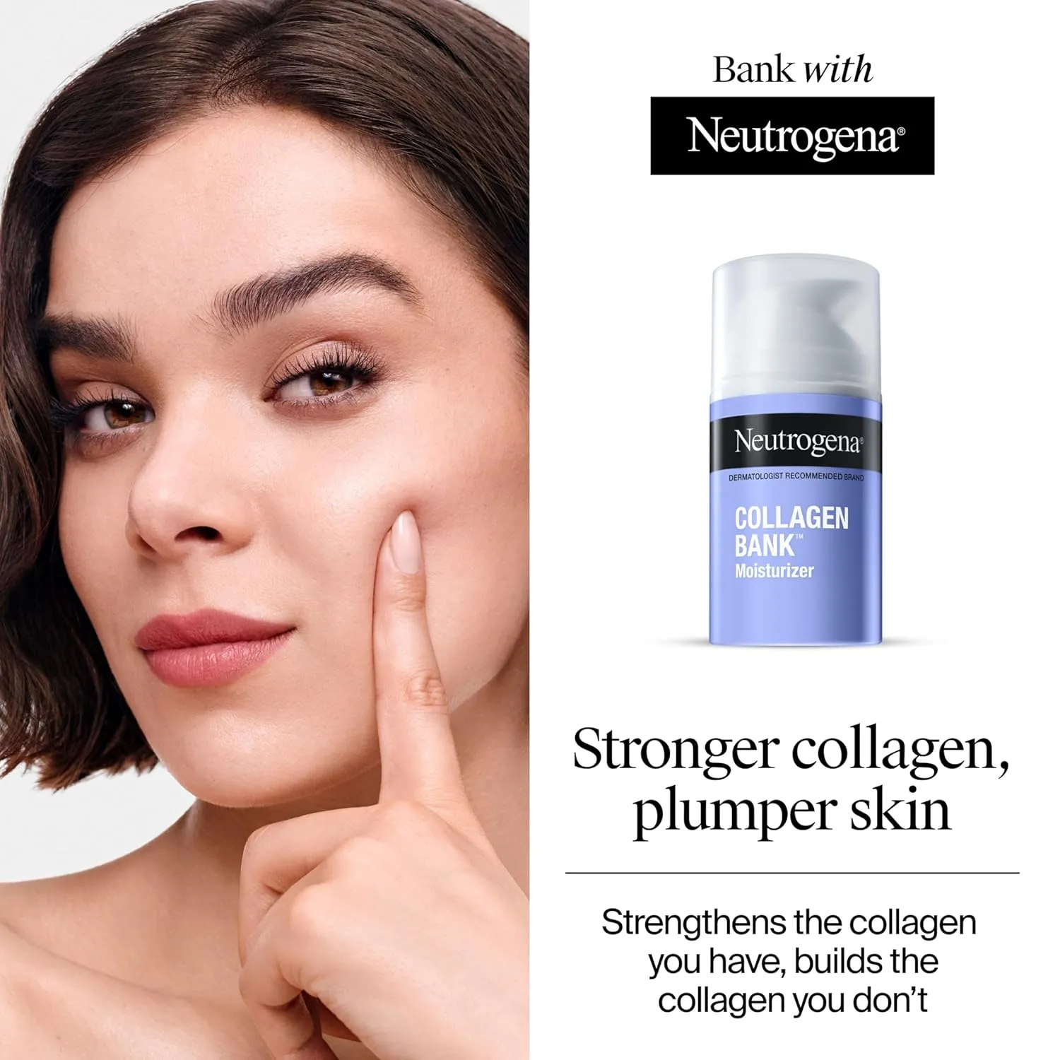 Neutrogena Collagen Bank Face Moisturizer, Daily Skin Care Anti-Aging Face & Neck Collagen Cream with Bakuchiol for Visibly Plump Skin, 2 fl. Oz & Trial Size Hydro Boost Facial Cleanser, 0.5 oz