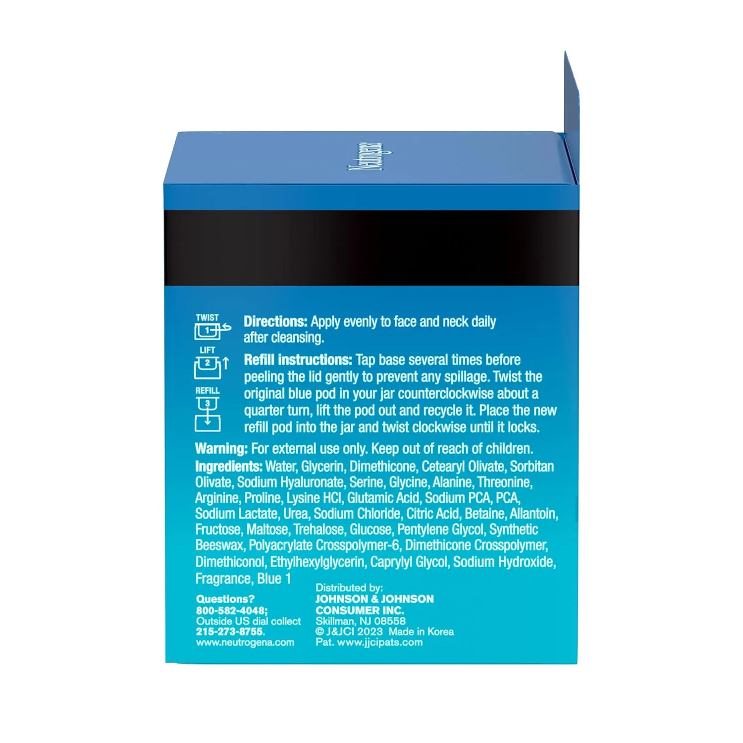 Neutrogena Hydro Boost Water Gel Face Moisturizer Refill Pod, Refill Pack of Hyaluronic Acid Moisturizer for a Refreshing Burst of Hydration & Dewy Skin, Signature Fragrance, 1.7 oz