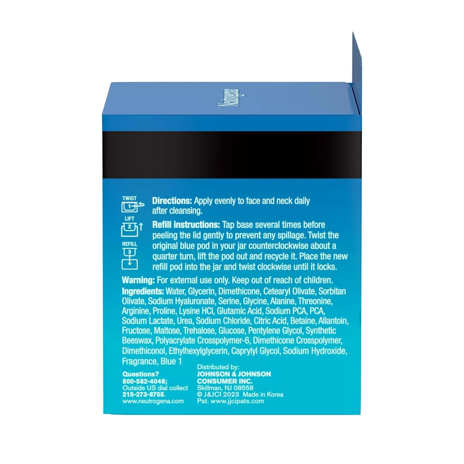 Neutrogena Hydro Boost Water Gel Face Moisturizer Refill Pod, Refill Pack of Hyaluronic Acid Moisturizer for a Refreshing Burst of Hydration & Dewy Skin, Signature Fragrance, 1.7 oz