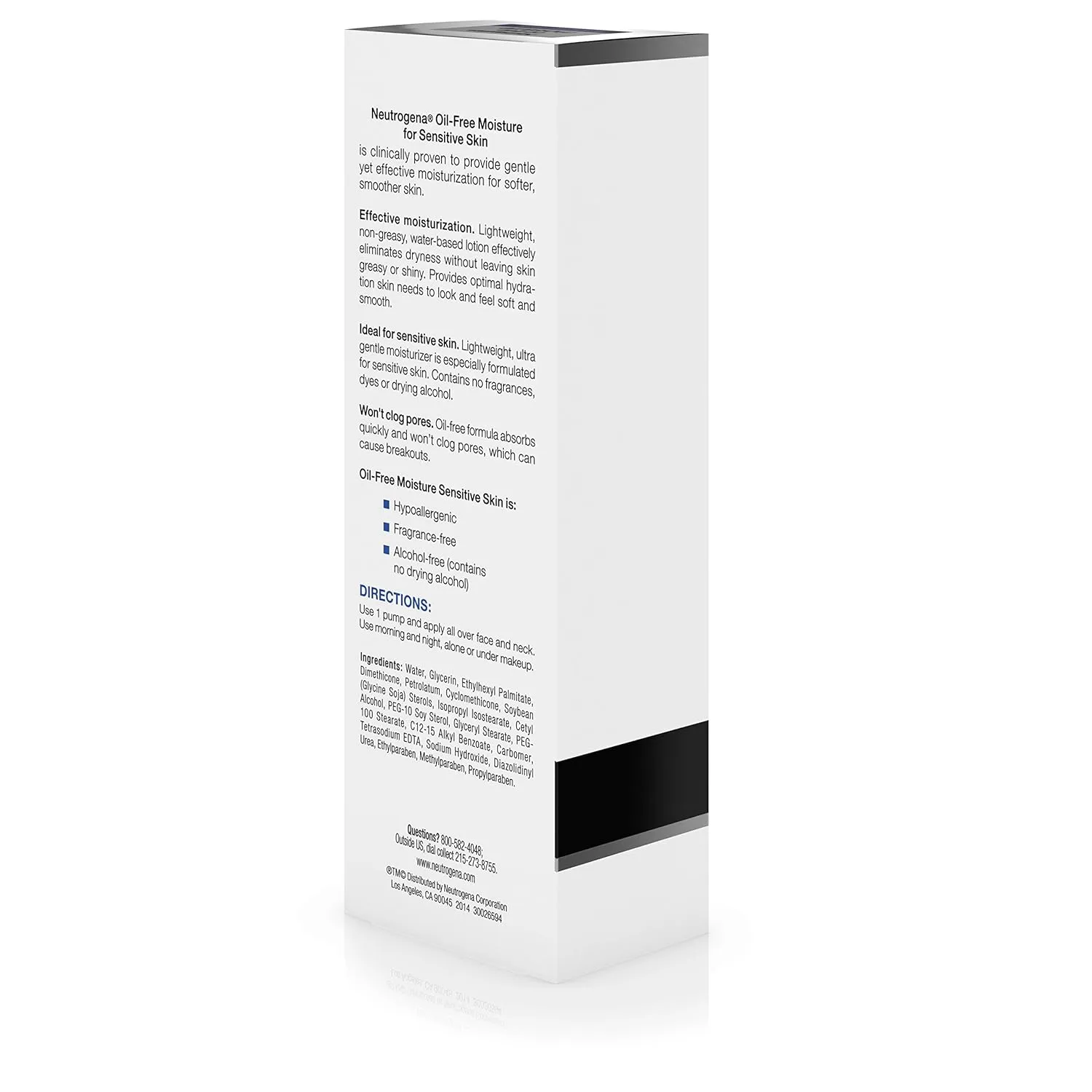 Neutrogena Oil-Free Moisture Daily Hydrating Face Moisturizer for Sensitive Skin, Fast Absorbing Ultra-Gentle Lightweight Face Lotion Moisturizer with Glycerin, Non-Comedogenic, 4 fl. oz
