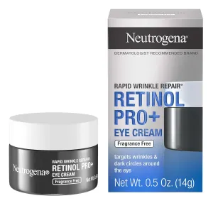 Neutrogena Rapid Wrinkle Repair Retinol Pro  Anti-Wrinkle Eye Cream, Targeted Eye Cream for Wrinkles & Dark Circles, Formulated without Fragrance, Dyes, Phthalates, and Parabens, 0.5 oz