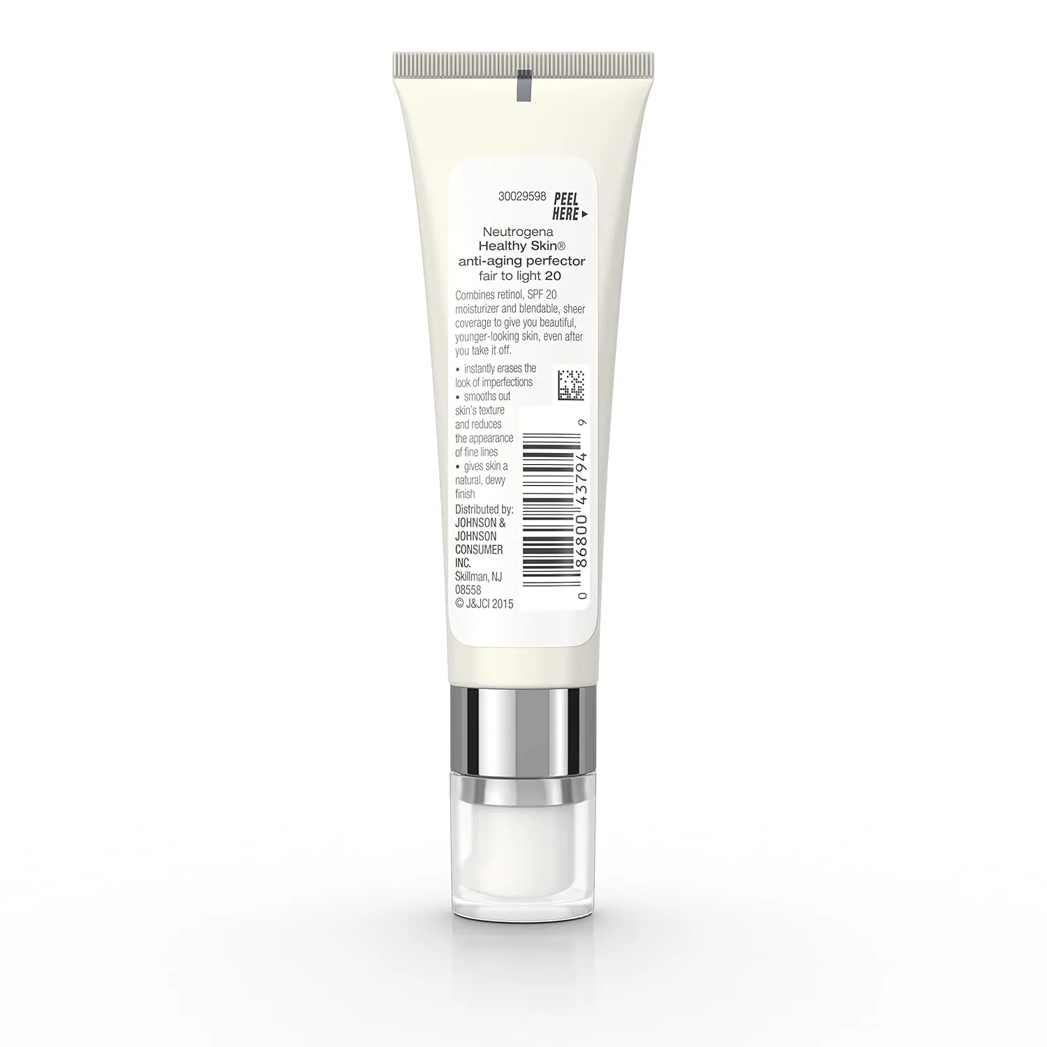 Neutrogena Retinol Treatment and Tinted Facial Moisturizer, Healthy Skin Anti-Aging Perfector with Broad Spectrum SPF 20 Sunscreen with Titanium Dioxide, 20 Fair to Light, 1 fl. oz
