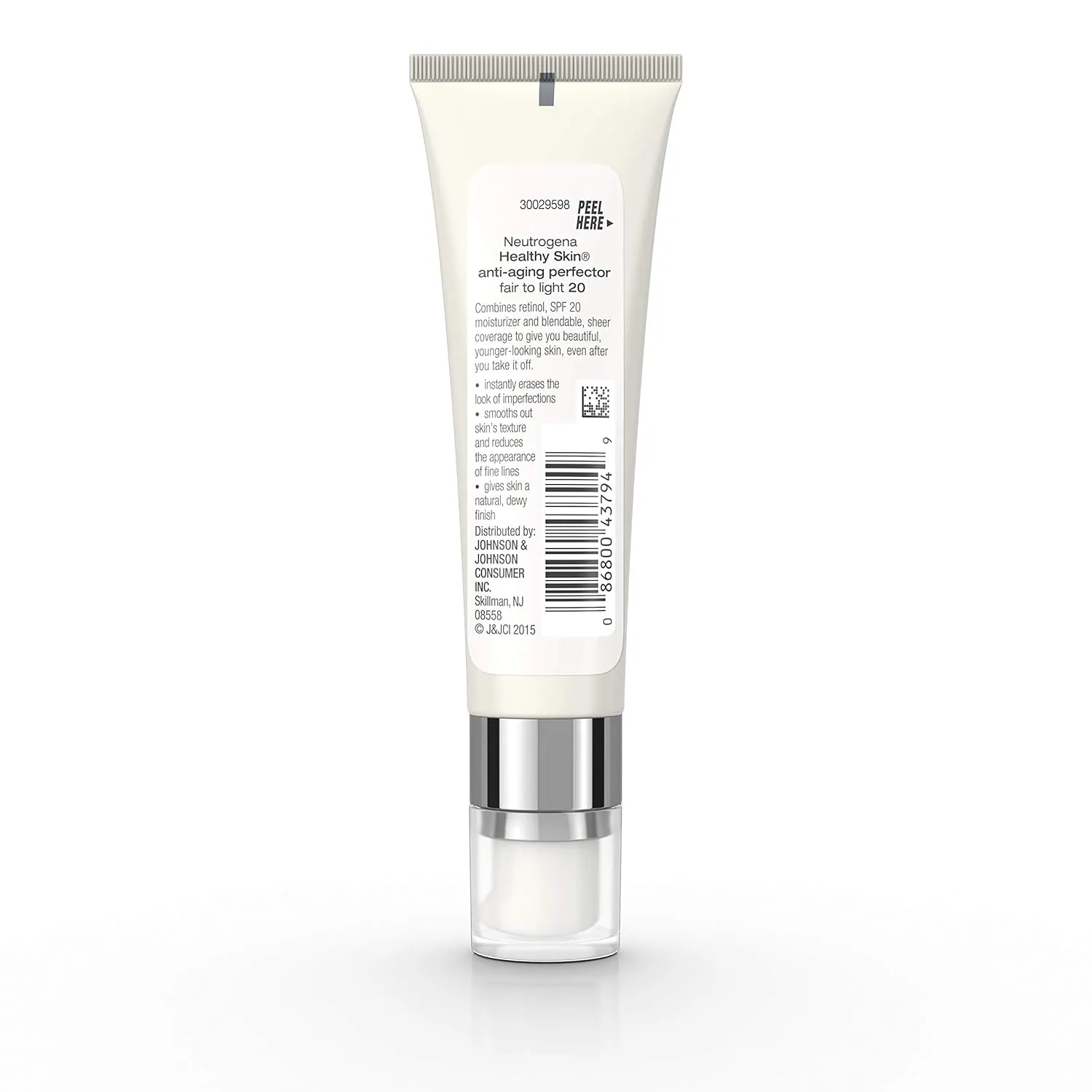 Neutrogena Retinol Treatment and Tinted Facial Moisturizer, Healthy Skin Anti-Aging Perfector with Broad Spectrum SPF 20 Sunscreen with Titanium Dioxide, 20 Fair to Light, 1 fl. oz
