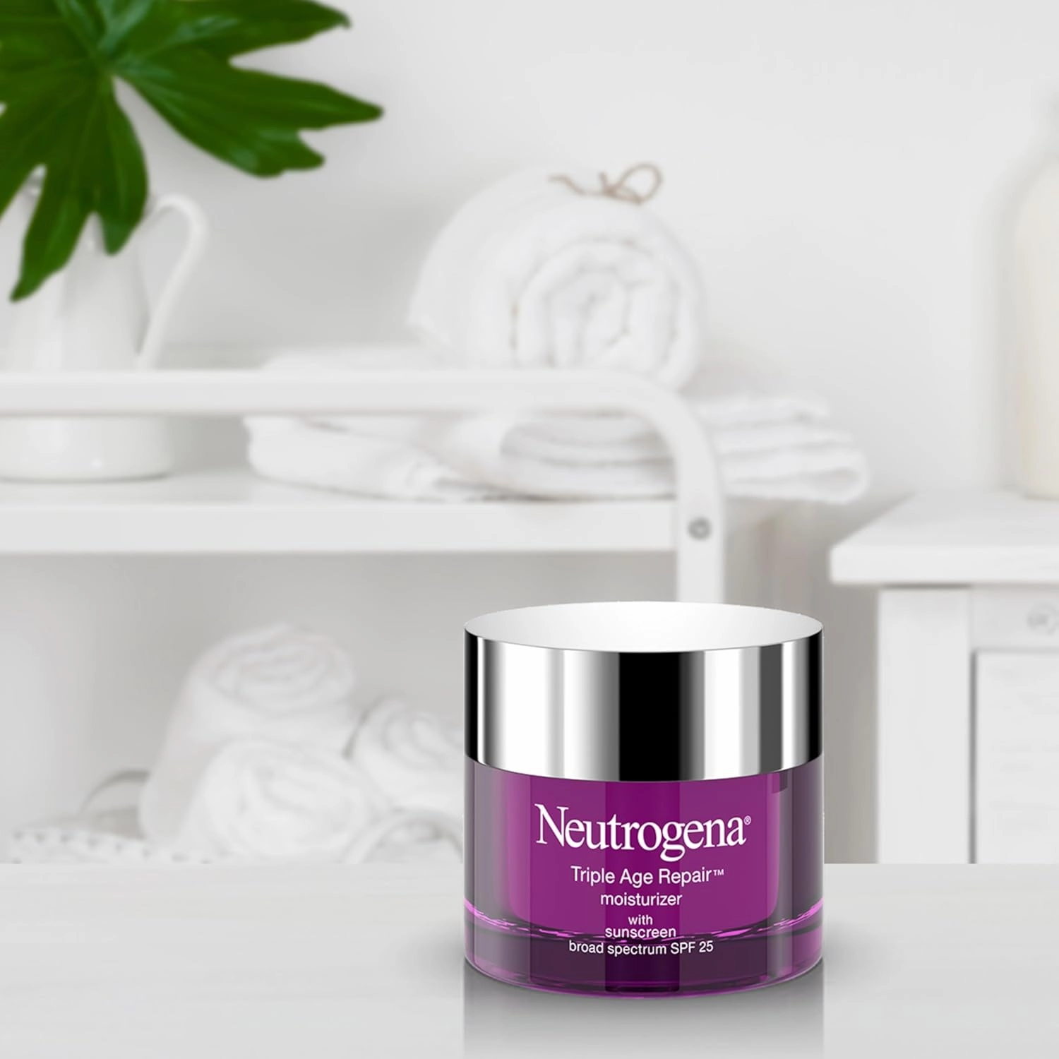 Neutrogena Triple Age Repair Anti-Aging Daily Facial Moisturizer with SPF 25 Sunscreen & Vitamin C, Firming Anti-Wrinkle Face & Neck Cream for Dark Spots, Glycerin & Shea Butter, 1.7 oz