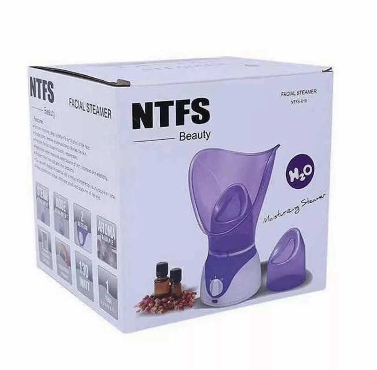 New NTFS Beauty Facial Steamer NTFS-618 Deep Cleanse Spa Moisturizing Steamer, box is distressed