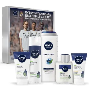 NIVEA MEN Sensitive Skin Care Set for Men, Face Wash, 5 Fl Oz   Body Wash, 16.9 Fl Oz   Shave Gel, 7 Oz   Soothing Post Shave Balm, 3.3 Fl Oz   Face Lotion SPF 15, 2.5 Fl Oz