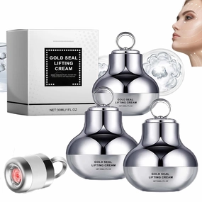 NLK Electric Massage Face Cream – 2-in-1 Facial Moisturizer & Massager with Niacinamide & Squalane – Brightening, Hydrating & Skin-Firming Cream for Busy Men & Women (3 pcs)