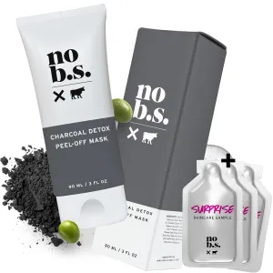 No Bad Stuff - Charcoal Detox Peel-off Face Mask, Black Head Remover for Face with Activated Charcoal, Blackhead Extractor, Travel Size Facial Mask, Gluten Free, Vegan, 3 FL Oz