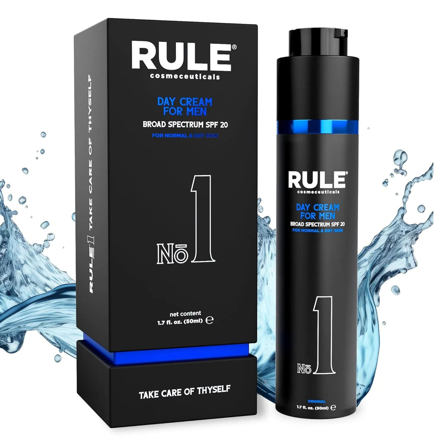 No.1 Day Cream, Face Moisturizer for Men, SPF 20, 10-in-1 Men’s Face Cream, Sunscreen for Normal & Dry Skin, Men’s Grooming, Collagen, Vitamin B, C, E, 50 mL