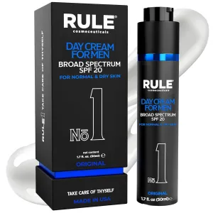 No.1 Day Cream, Face Moisturizer for Men, SPF 20, 10-in-1 Men’s Face Cream, Sunscreen for Normal & Dry Skin, Men’s Grooming, Collagen, Vitamin B, C, E, 50 mL