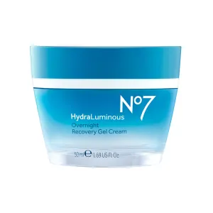 No7 Hydraluminous Overnight Recovery Gel Cream - Moisturizing Face Cream with Vitamin C   Vitamin E - Nighttime Gel Moisturizer for Hydration (1.69 fl oz)