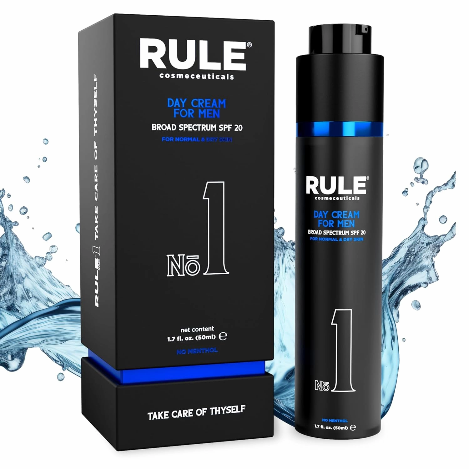 No.1 Day Cream, SPF 20, Face Moisturizer for Men, 10-in-1 Men’s Face Cream, Sunscreen, Combination Skin Moisturizer, Men’s Grooming Solution, No Menthol, 50 mL