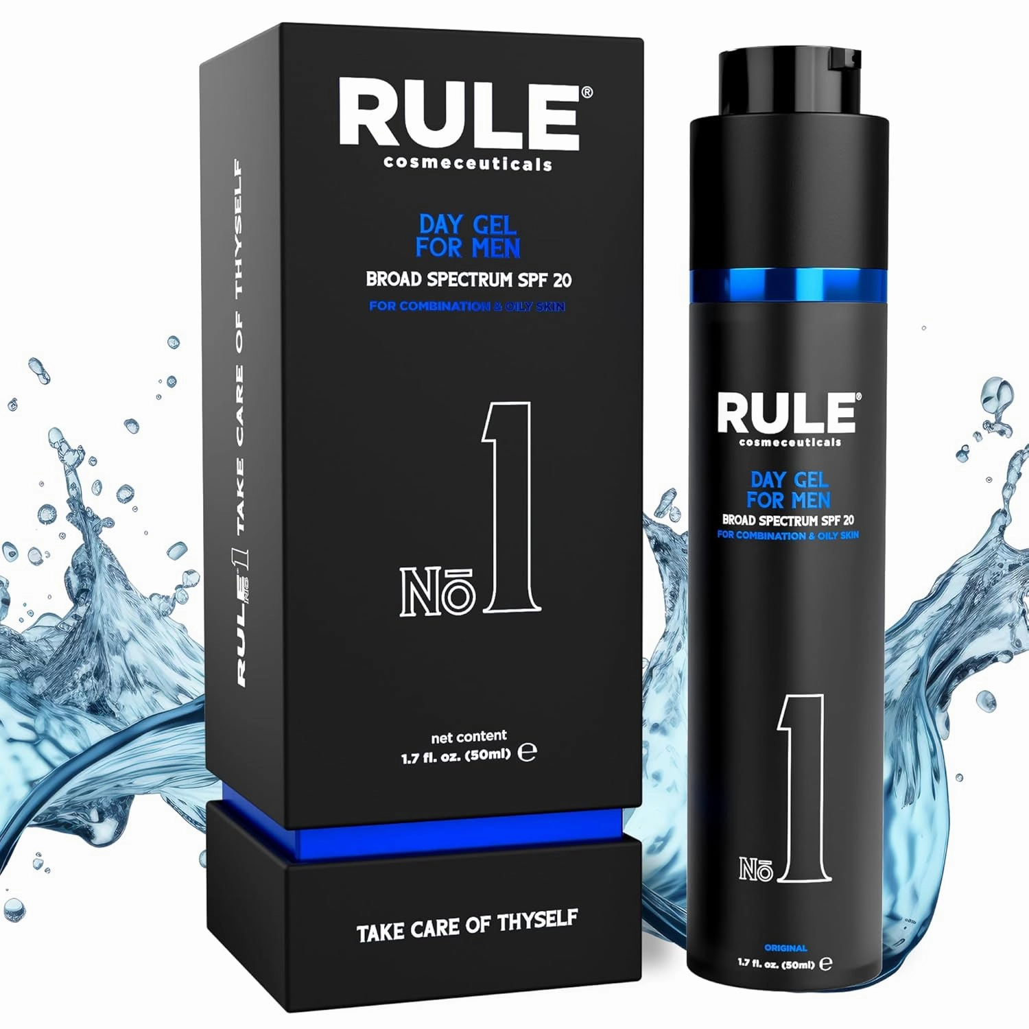 No.1 Day Gel, SPF 20, Day Gel for Men, Sunscreen, Men’s Grooming Solution for Combination & Oily Skin, 50 mL