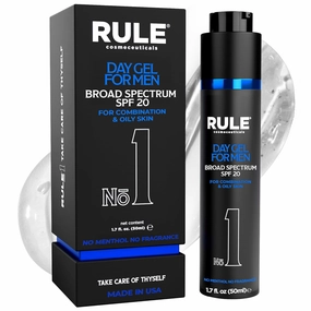 No. 1 Day Gel, SPF 20, Moisturizer for Face, Sunscreen & Moisturizer for Men, Moisturizer for Dry Skin, Men’s Grooming Solution, No Menthol, No Fragrance, 50 mL
