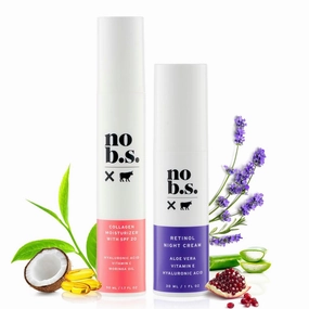 No B.S. (No Bad Stuff) Protect & Correct Duo, Daytime Face Moisturizer with Spf 20 & Nighttime Face Cream with Retinol, Day & Night Skincare Set, Skin Care for Women & Men, 1.7 FL Oz & 1 FL Oz