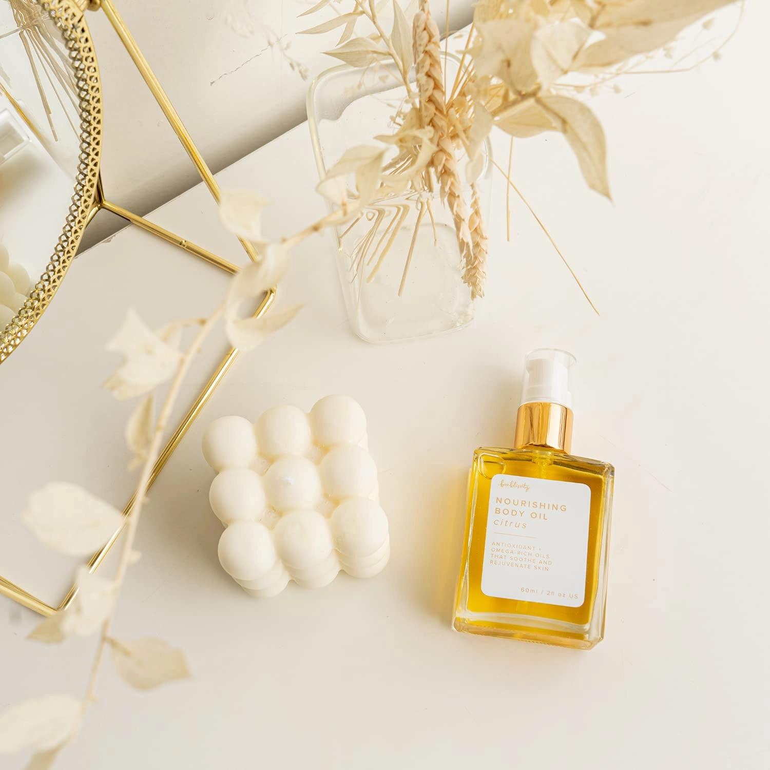 Nourishing Body Oils for Women, 2oz Travel Size - Citrus Scented Body Oil, Non-Greasy Non-Comedogenic, Vitamin E Hydrating Moisturizer for Men and Women with Dry or Sensitive Skin