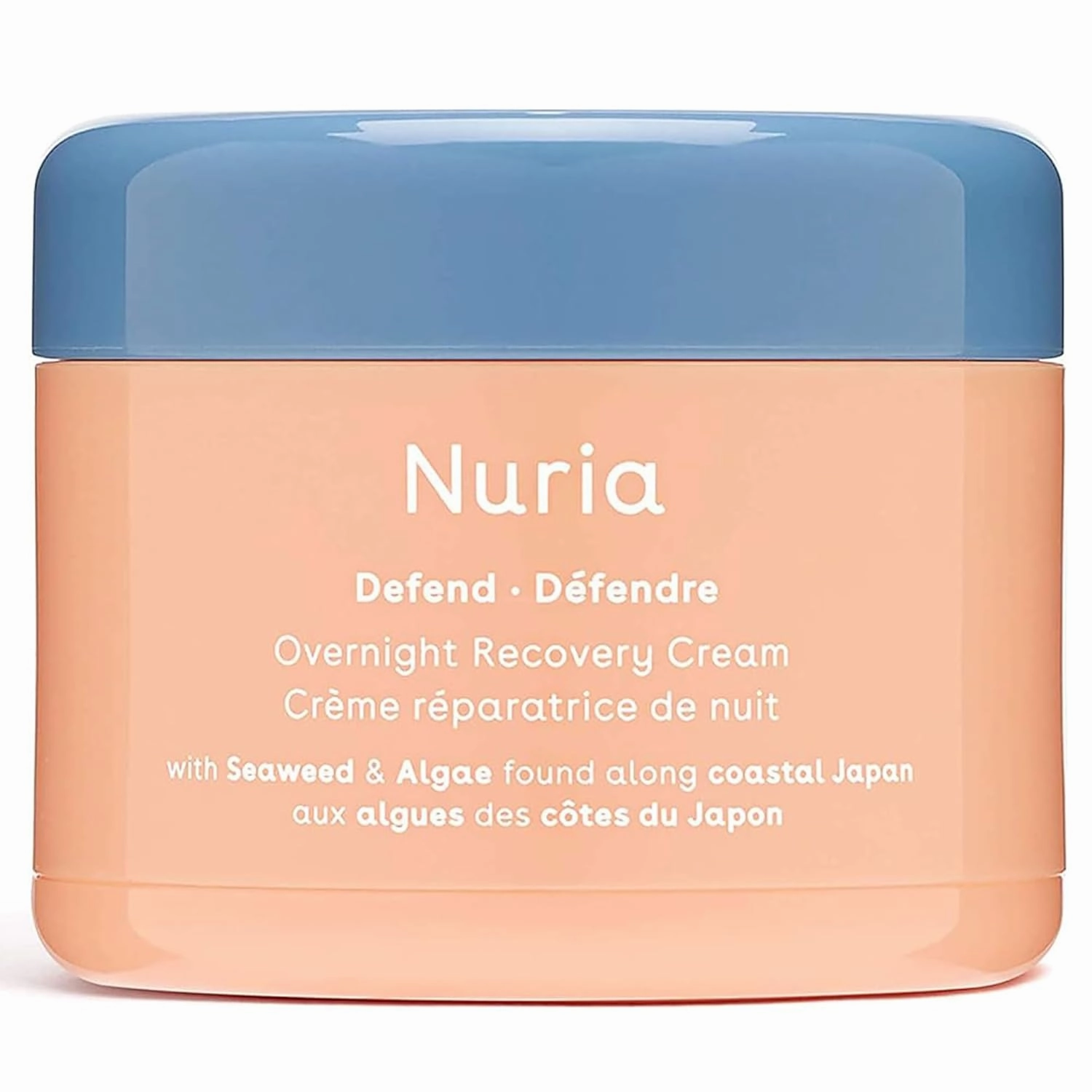 Nuria - Defend Overnight Face Cream, Facial Moisturizer for Nighttime Skin Recovery, Night Cream for Face with Seaweed, Brown Algae, and Aloe Leaf Juice, 50mL/1.7 fl oz