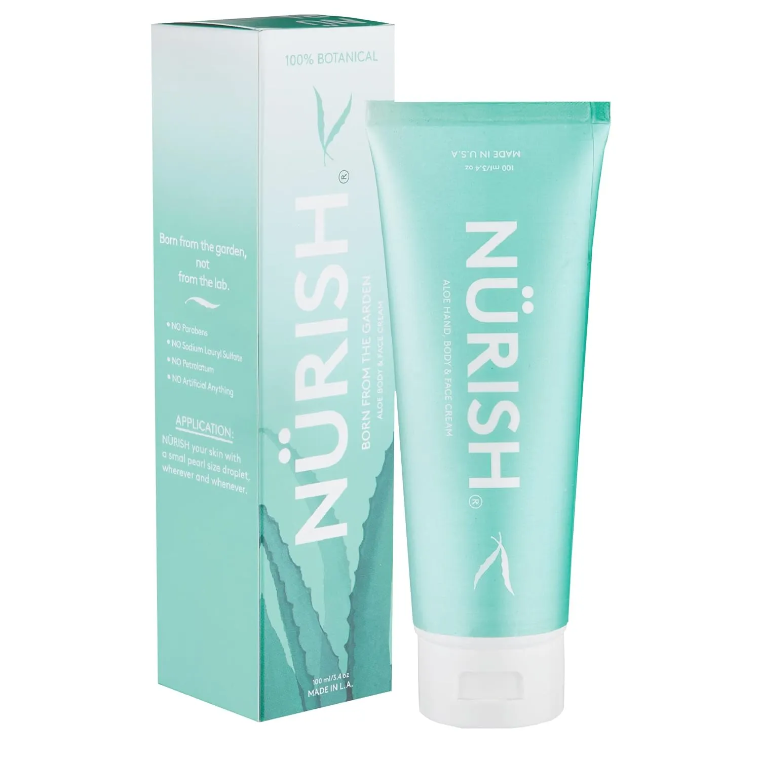 NURISH Advanced Moisturizing Cream | Natural & Vegan | Hand & Body Moisturizer for all Skin Type | Non-Comedogenic | Use 1/4 as much as other creams | Protects skin all day, Travel Friendly 3.4 Ounce