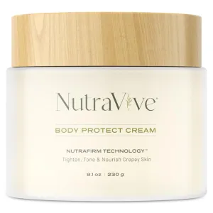 NutraVive Body Protect Cream – Anti-Aging Crepey Skin Moisturizer, 8.1 Oz – Tighten, Tone & Nourish Crepey Skin – Full Body Moisturizing Treatment - Boost Collagen Production & Protect Skin Layers