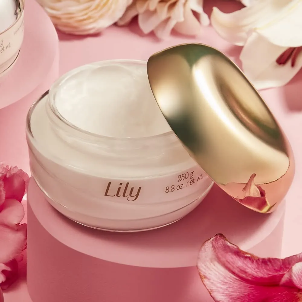 O Boticário Lily Satin Hydrating Body Cream, 24 Hour Fragranced Body Butter for Dry Skin, 8.8 Ounce