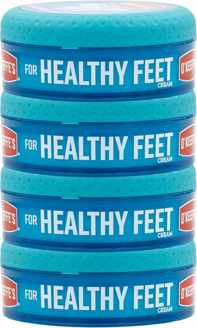 O'Keeffe's for Healthy Feet Foot Cream; Guaranteed Relief for Extremely Dry; Cracked Feet; Instantly Boosts Moisture Levels; 3.2 Ounce Jar; (Pack of 4)