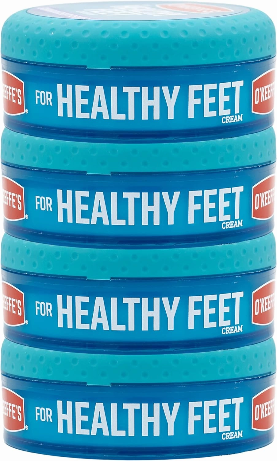 O'Keeffe's for Healthy Feet Foot Cream; Guaranteed Relief for Extremely Dry; Cracked Feet; Instantly Boosts Moisture Levels; 3.2 Ounce Jar; (Pack of 4)